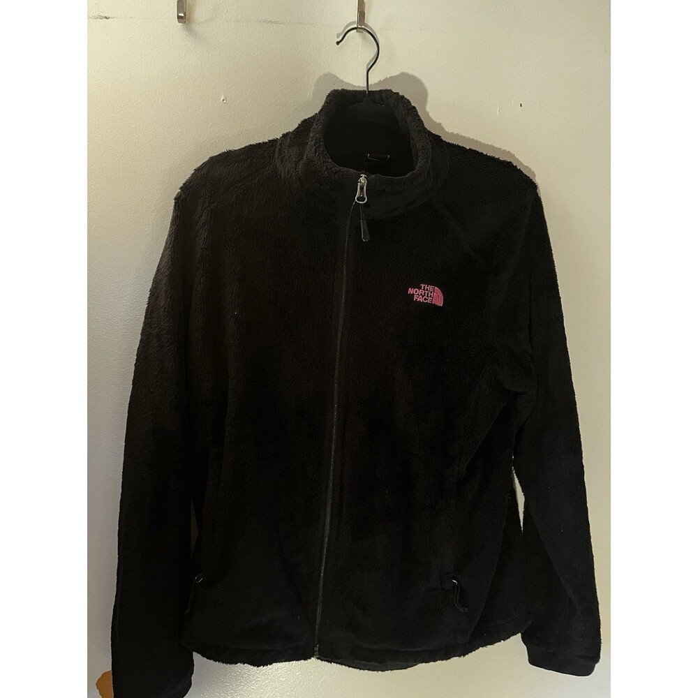 The North Face Women's Osito Full-Zip Fleece Jacket Black Pink Logo - Size L